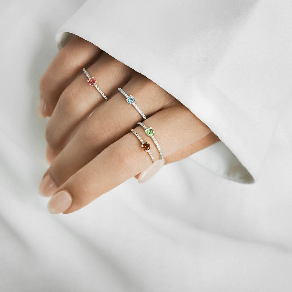 Prsten s diamanty a smaragdem Gem Simplicity