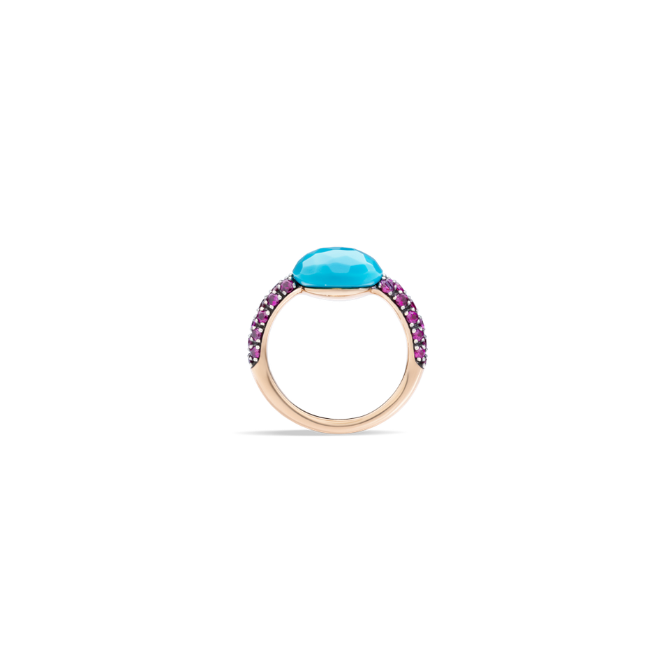 Prsten s rubínem a tyrkysem Capri