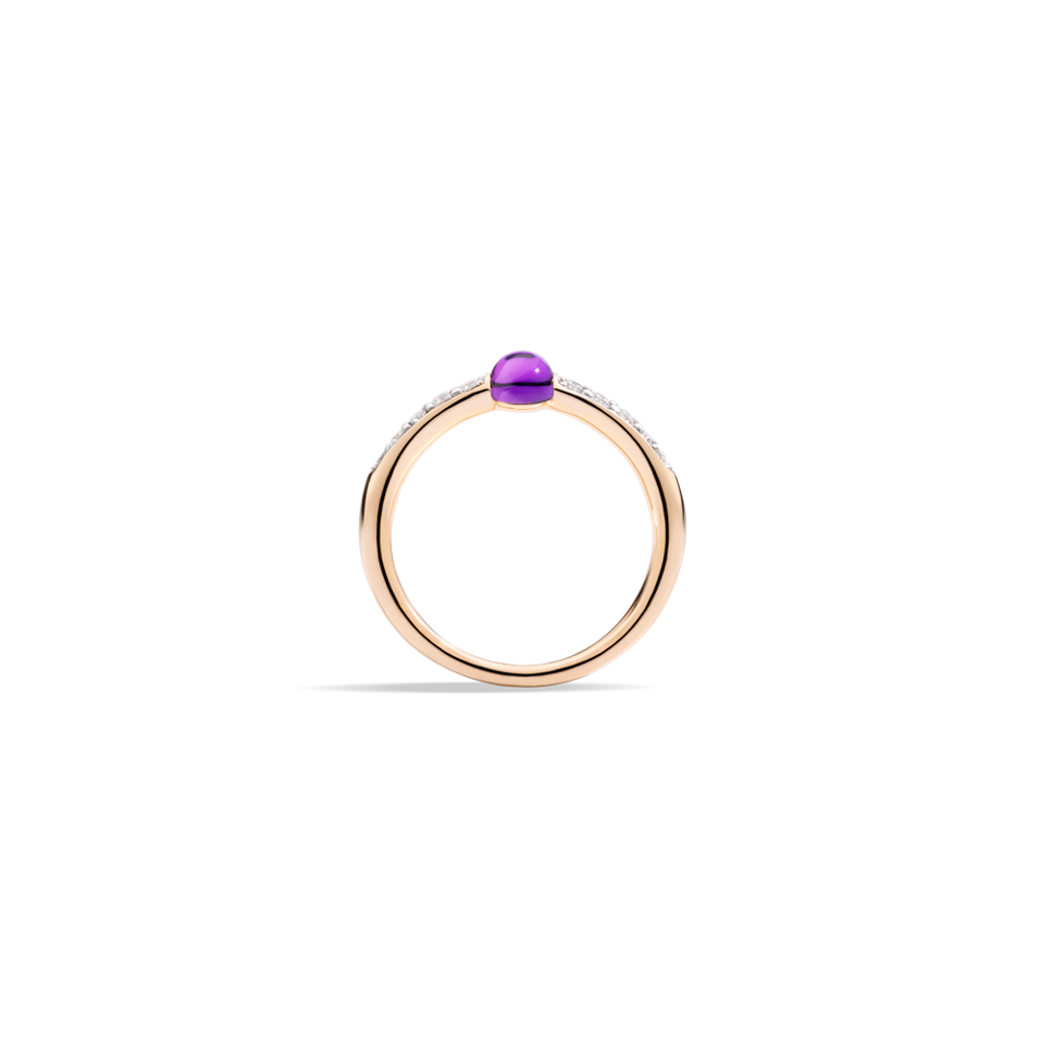 Prsten s brilianty a ametystem M'Ama Non M'Ama Pavé Ring