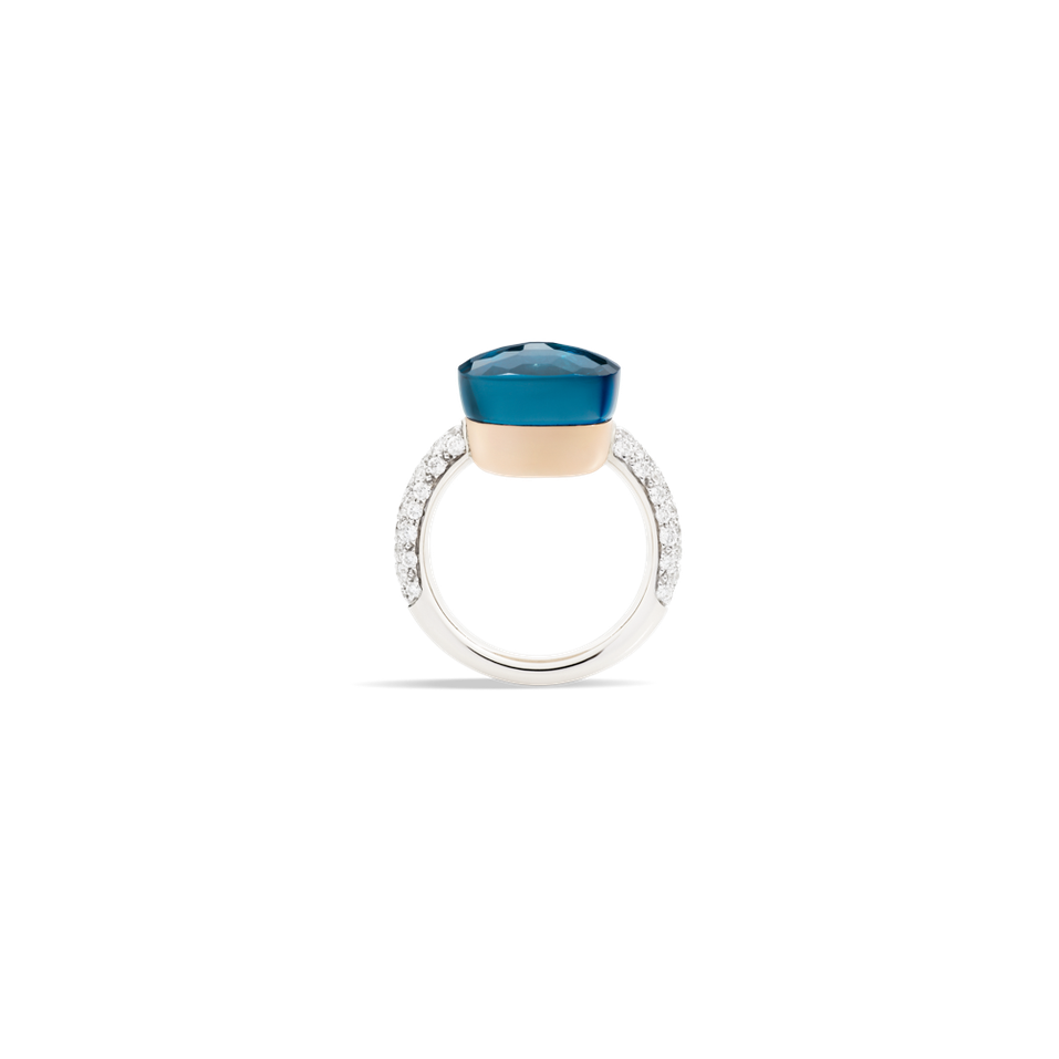 Prsten s diamanty a topazem Nudo Maxi Ring