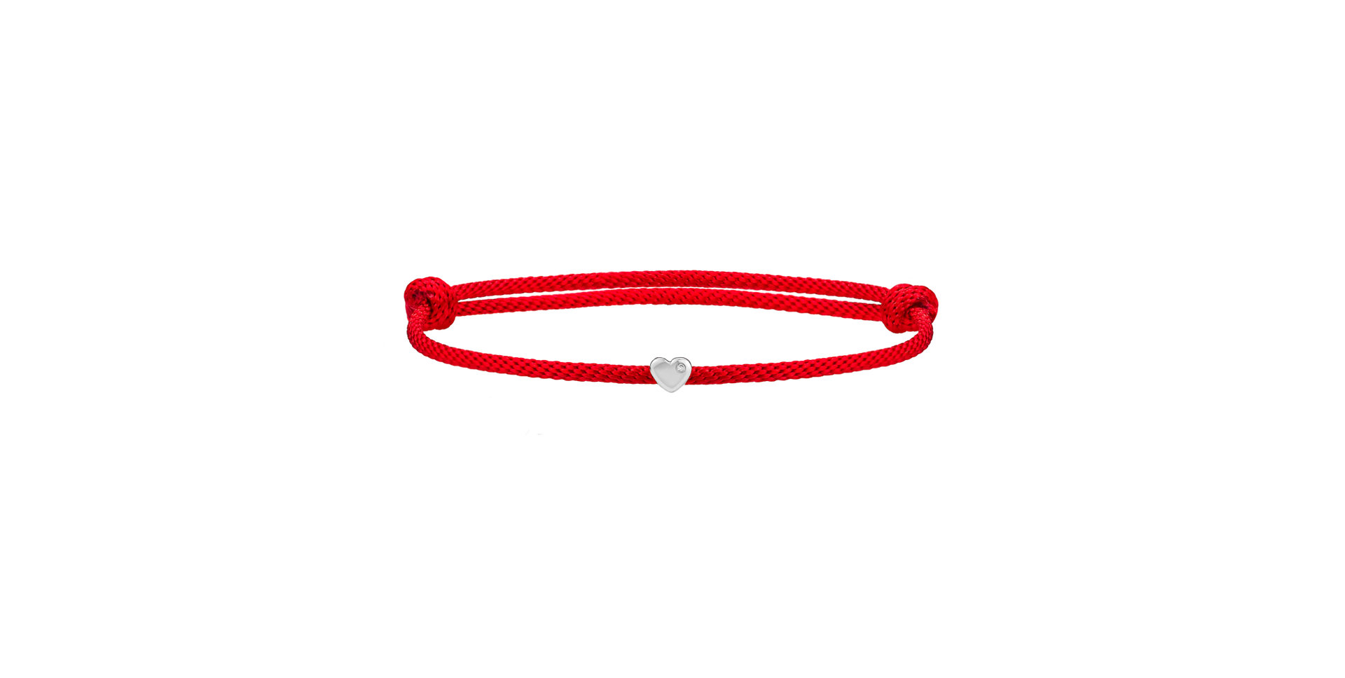 Diamantový náramek se šňůrkou Red Heart