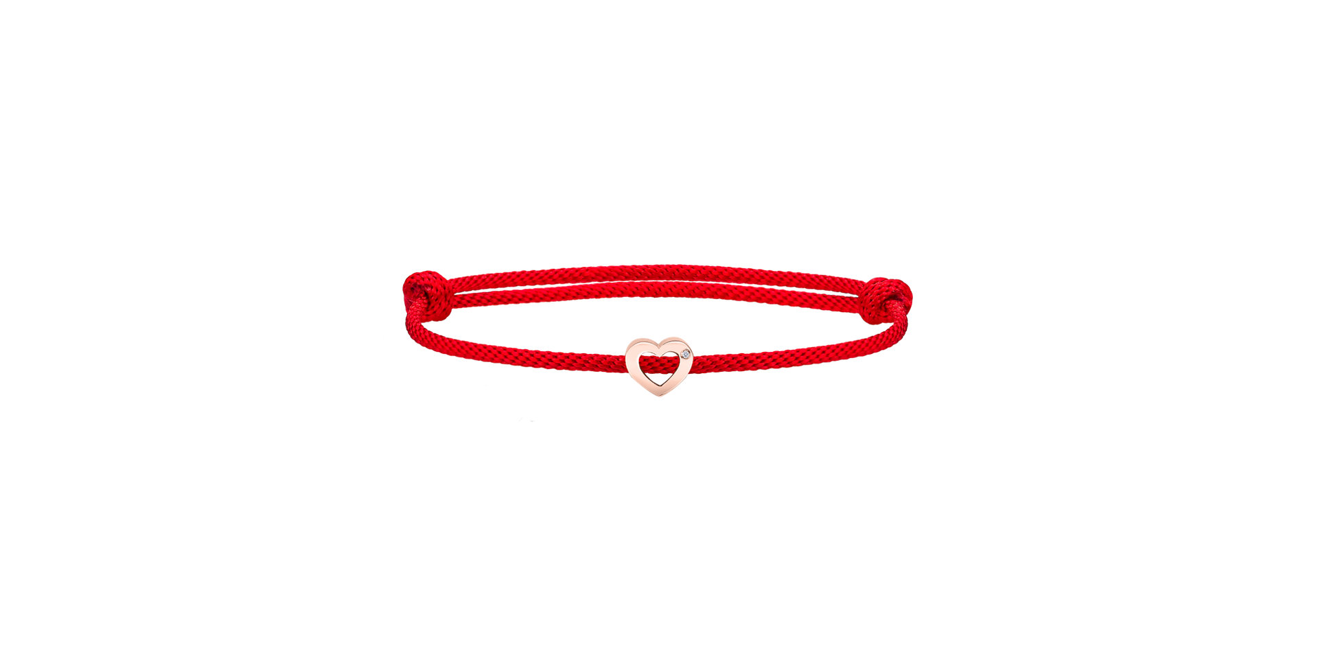 Diamantový náramek se šňůrkou Bold Heart