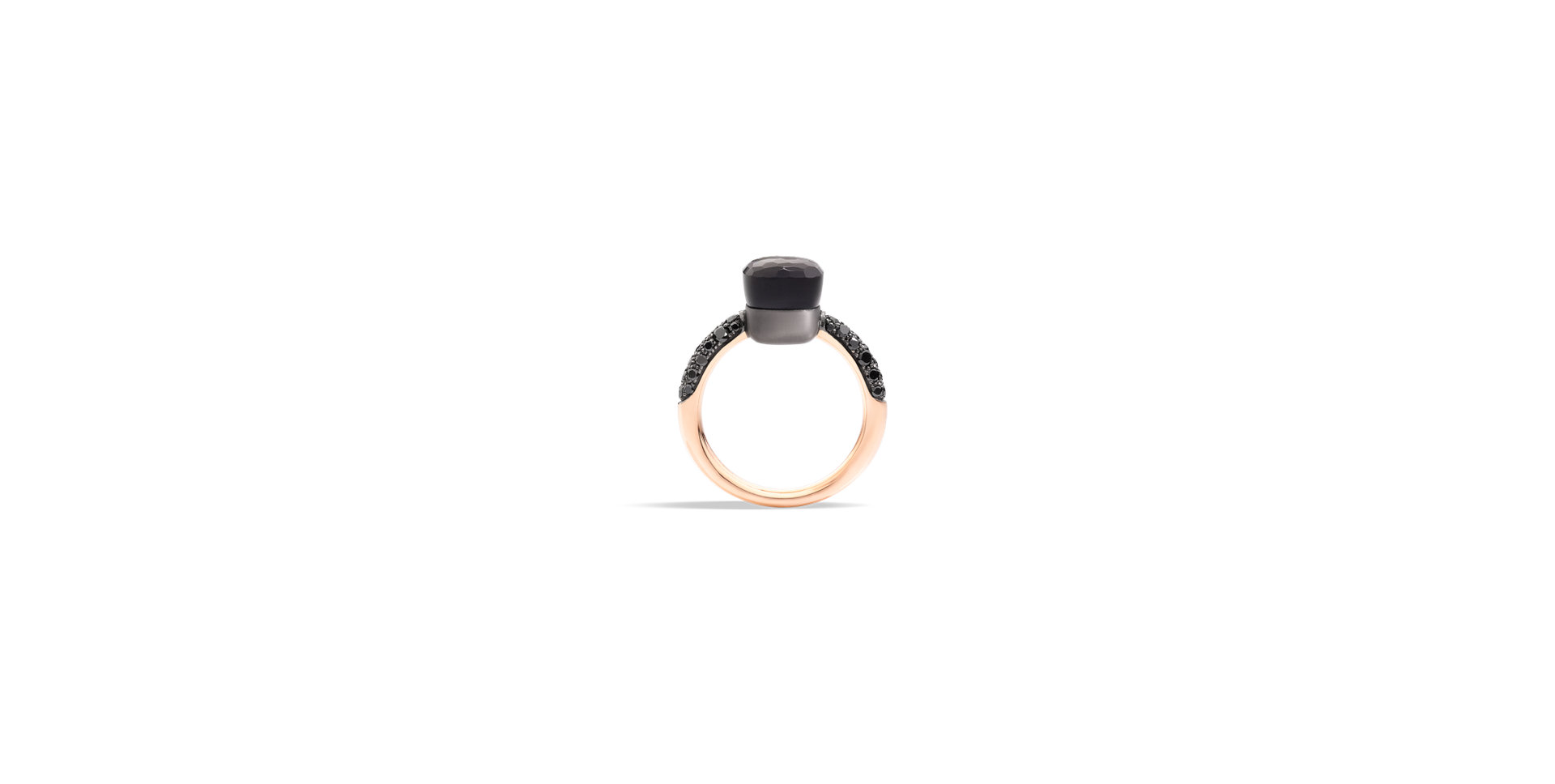 Prsten s diamanty a obsidianem Nudo Petit Ring