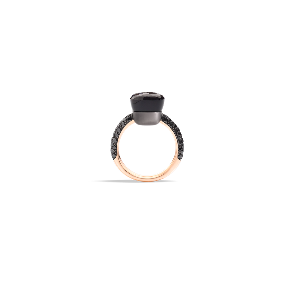 Prsten s titanem, diamanty a obsidianem Nudo Classic Ring