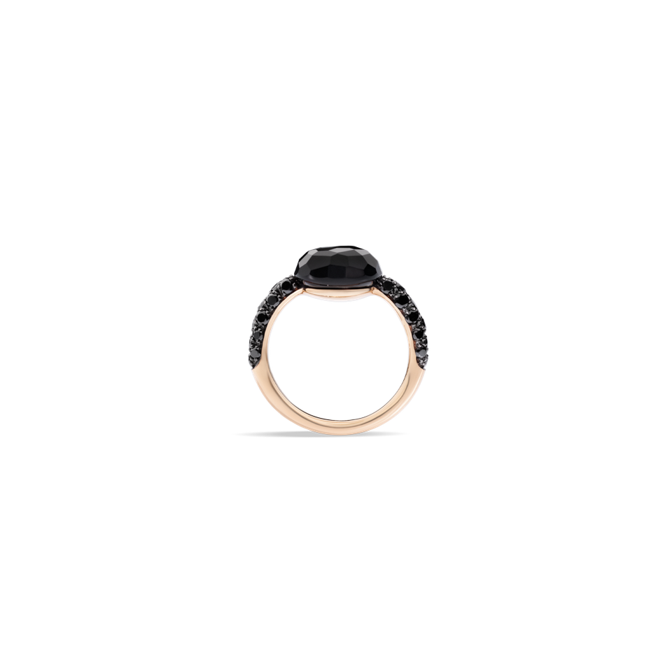 Prsten s černým diamantem a onyxem Capri