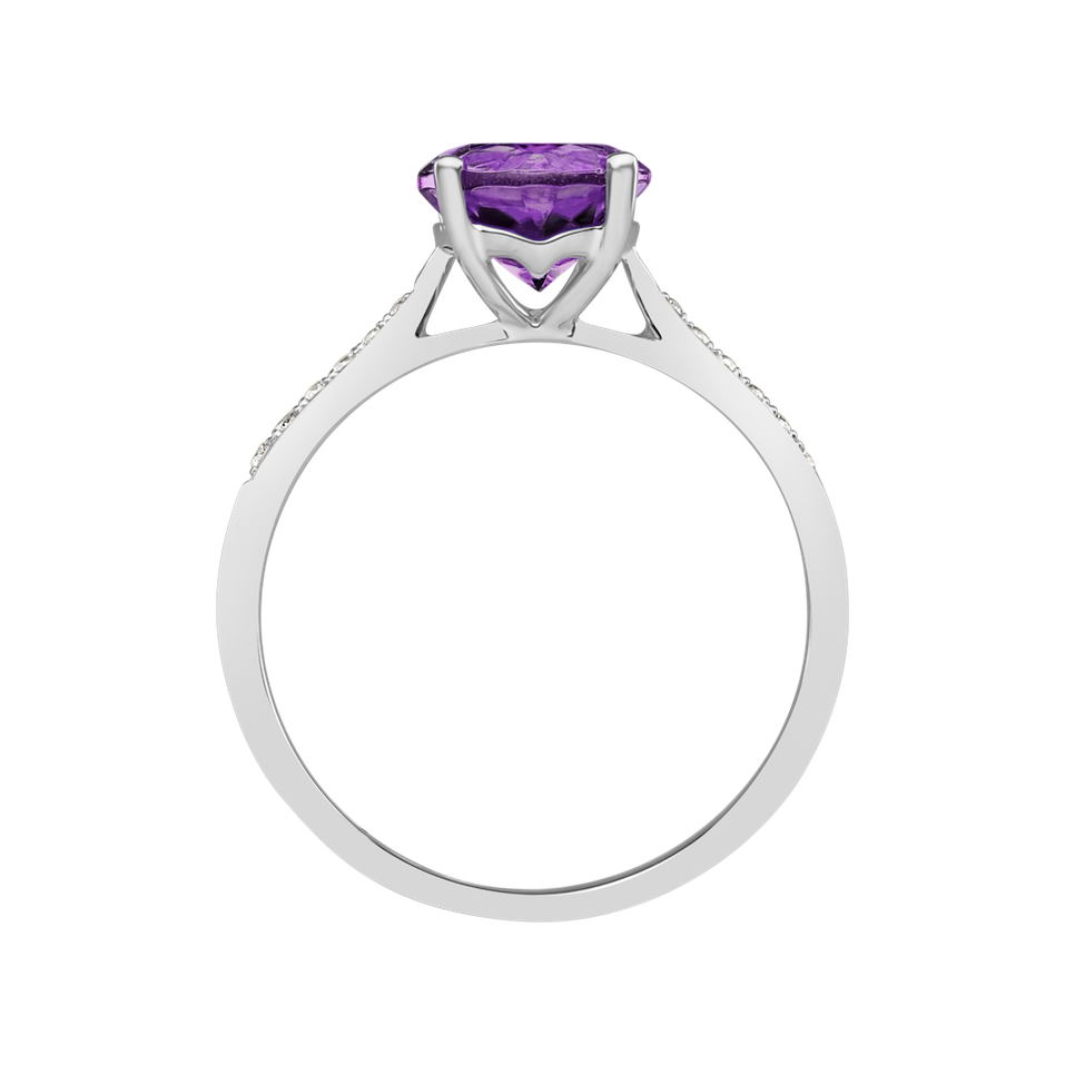 Prsten s diamanty a ametystem brazil Bonbon