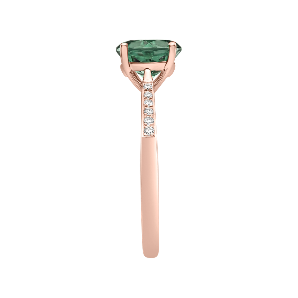 Prsten s diamanty a turmalínem tyrkys Bonbon