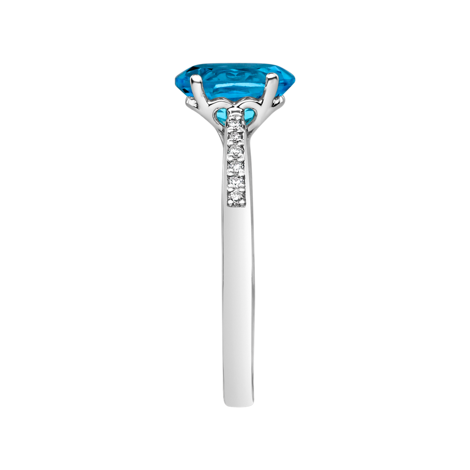 Prsten s diamanty a topazem swiss Bonbon