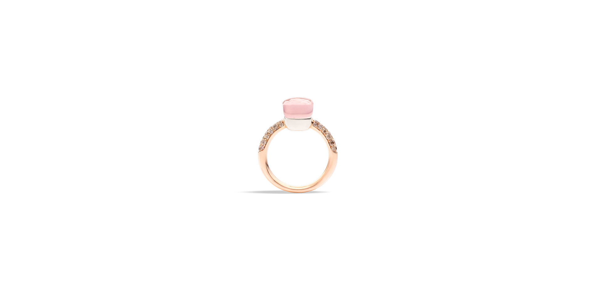 Prsten s diamanty, růženínem a chalcedonem Nudo Petit Ring