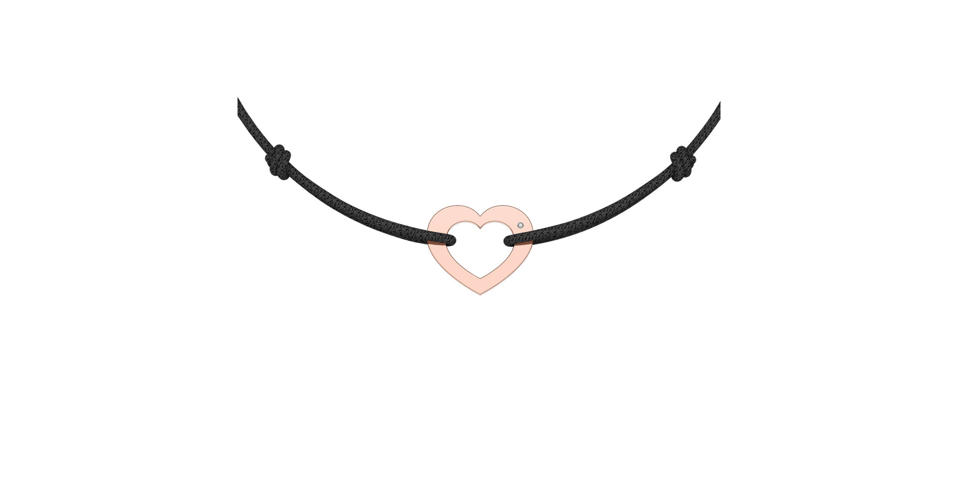Diamantový náramek se šňůrkou Love