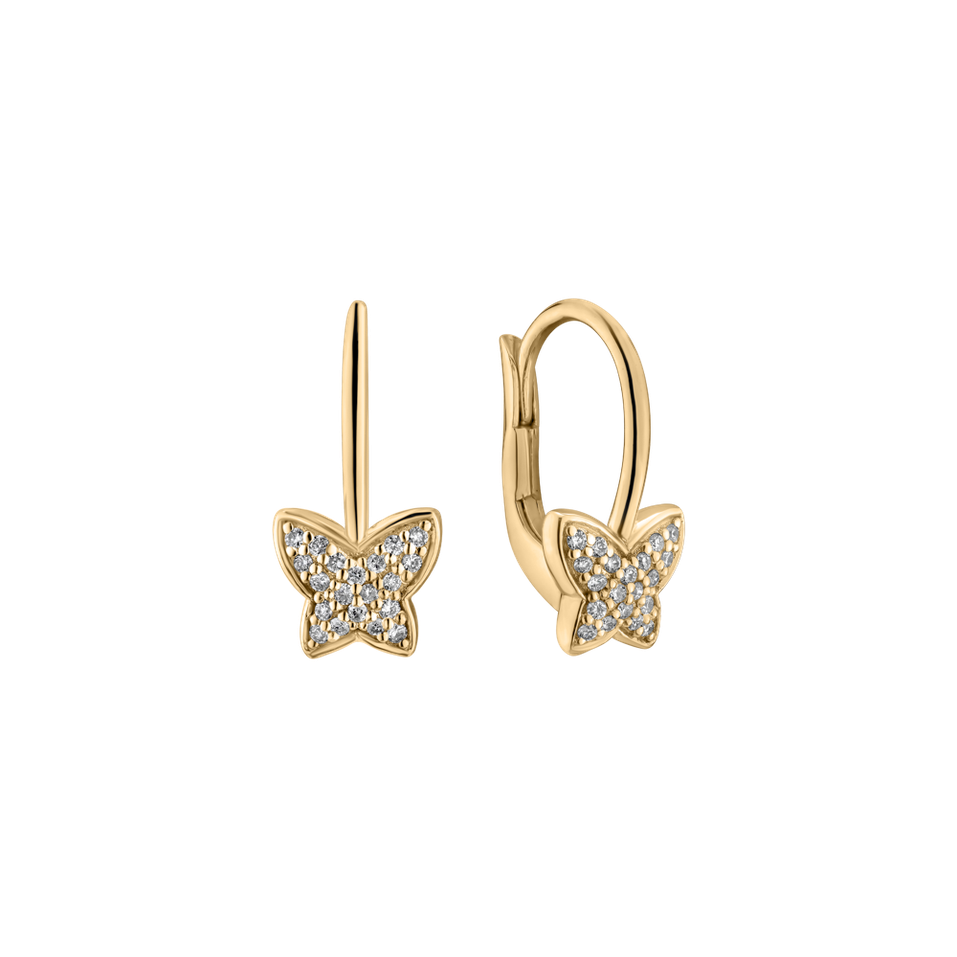 Náušnice s diamanty Sparkle Butterfly