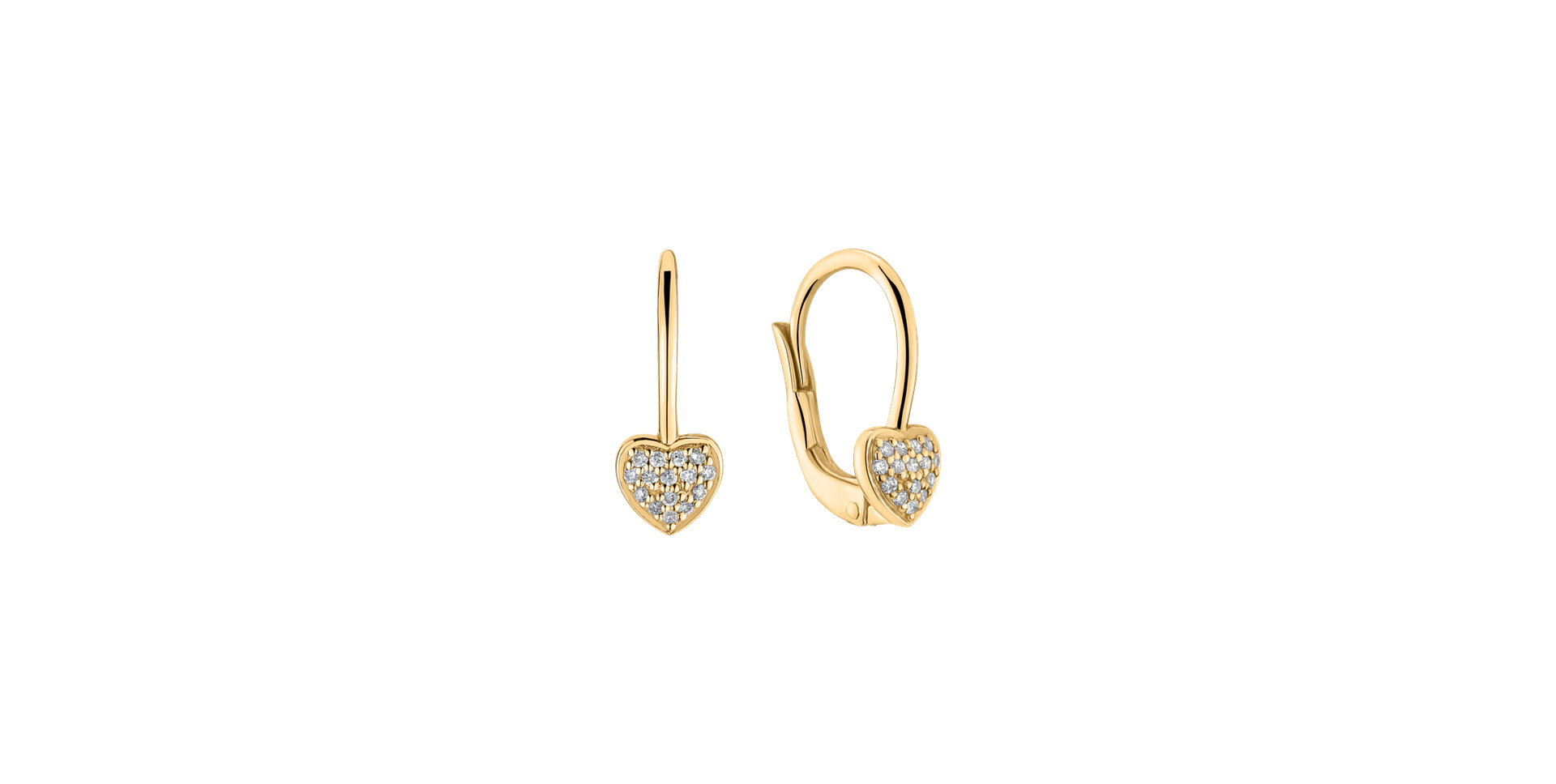 Náušnice s diamanty Sparkle Heart