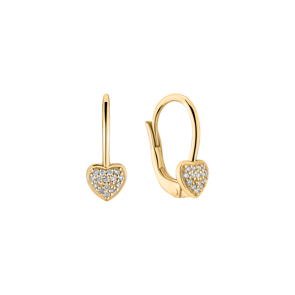 Náušnice s diamanty Sparkle Heart