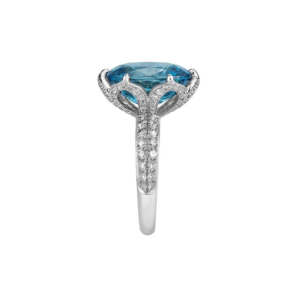 Prsten s diamanty a zirkonem Water of Life