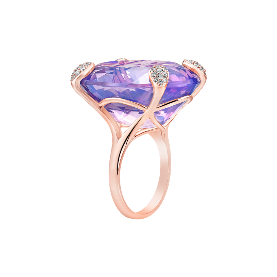 Prsten s diamanty a ametystem Lavender Essence