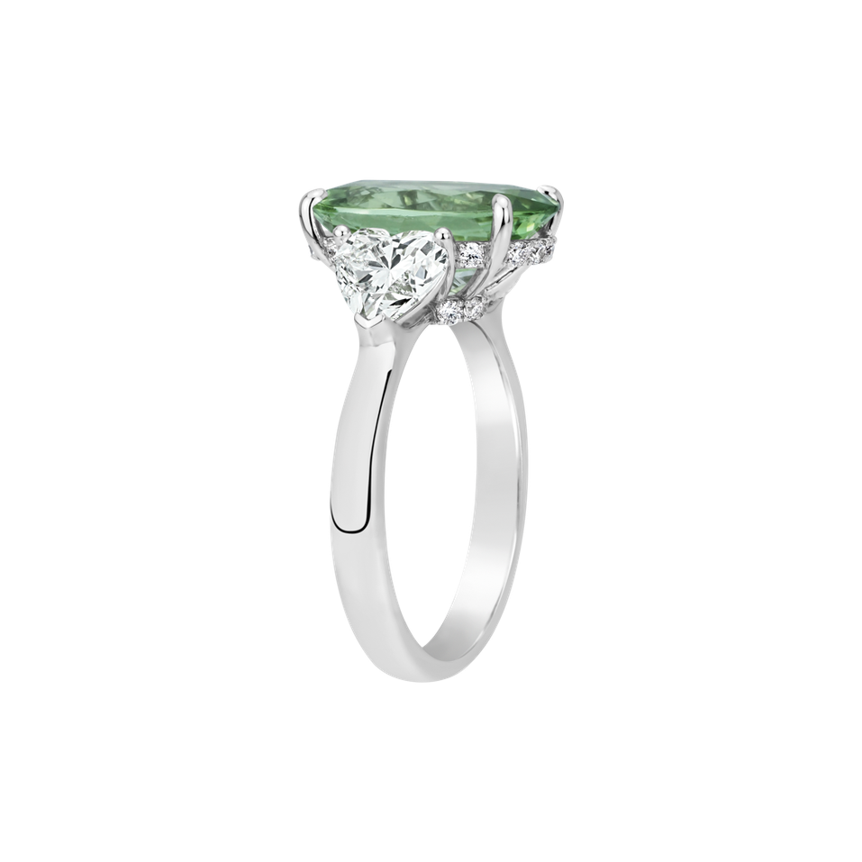 Prsten s diamanty a turmalínem Dravyn