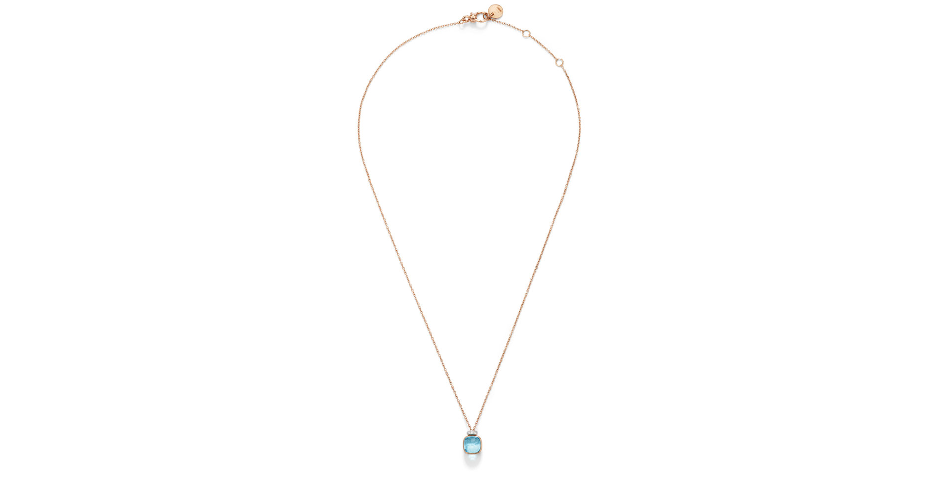 Náhrdelník s diamanty a topazem Nudo Mini