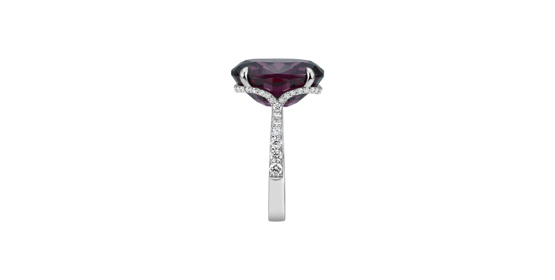 Prsten s diamanty a rhodolitem Burgundy Flame