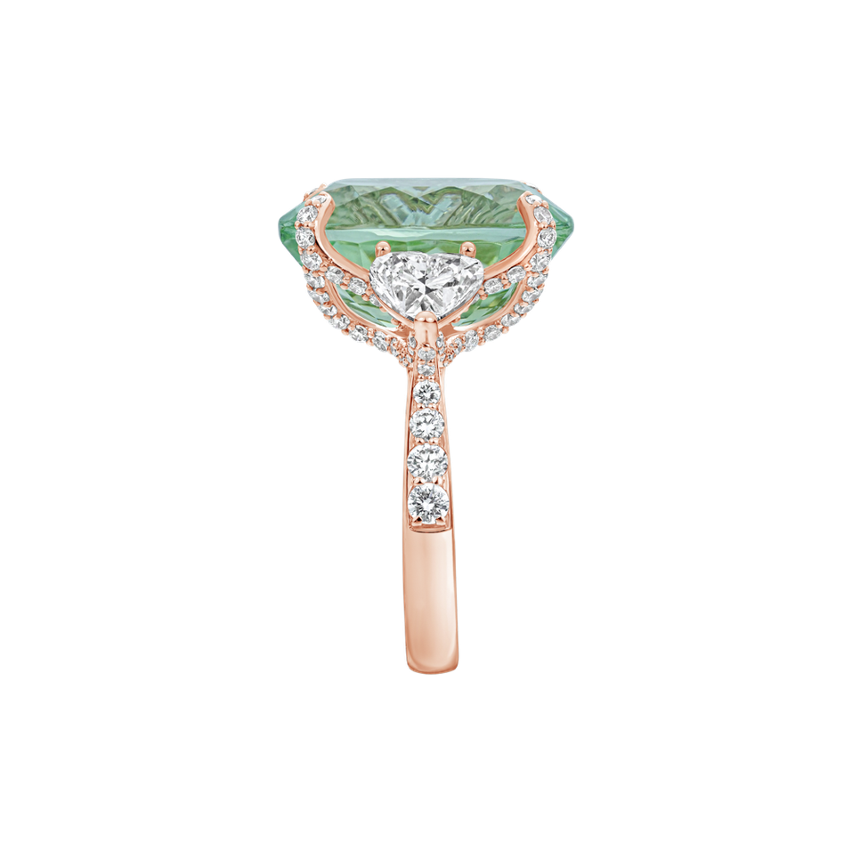 Prsten s diamanty a turmalínem Deloraine