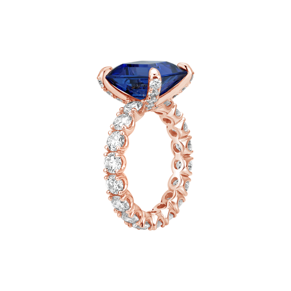 Prsten s diamanty a tanzanitem Fragment of Sky