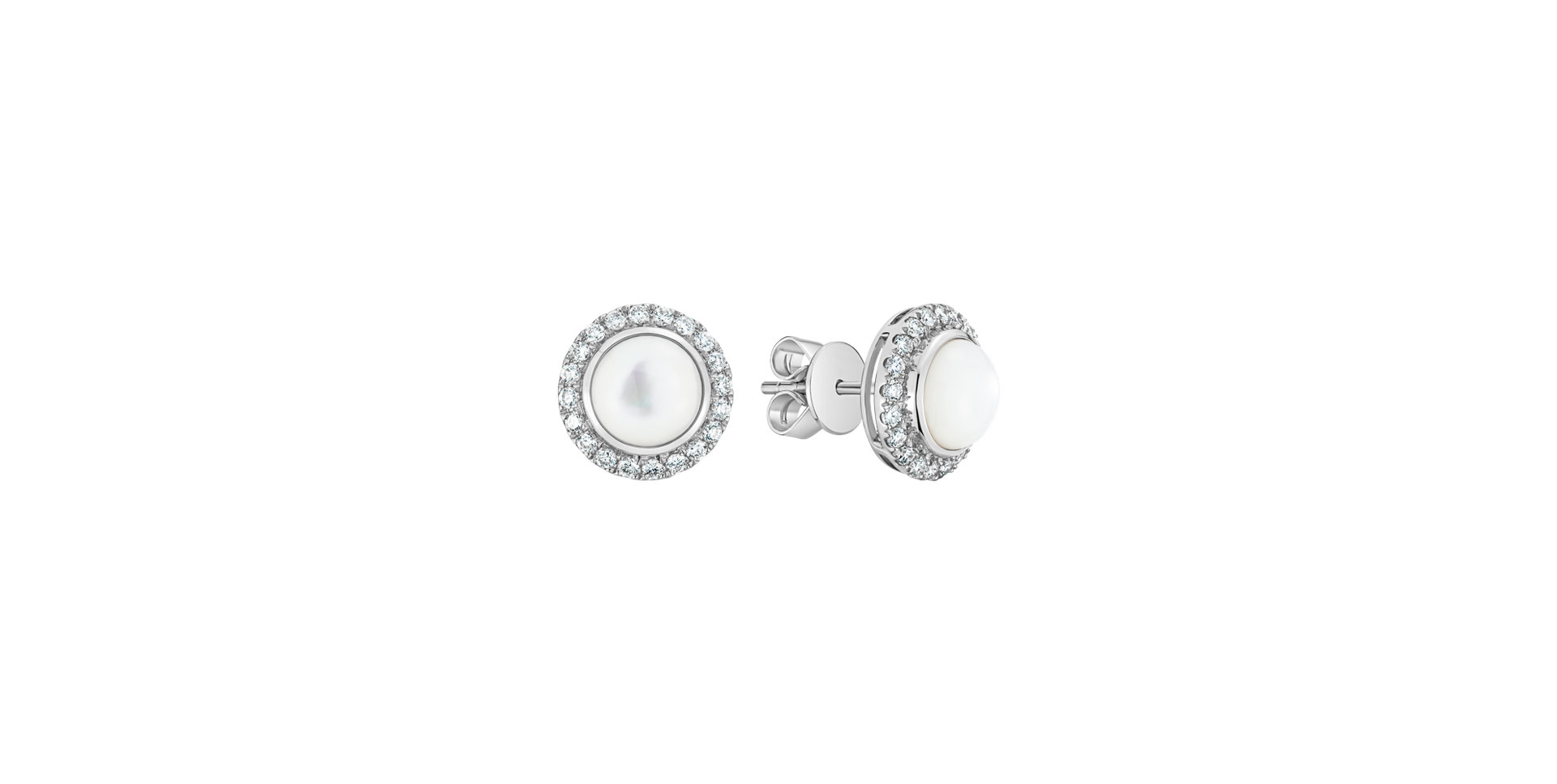 Náušnice s diamanty a perlou Pure Pearl