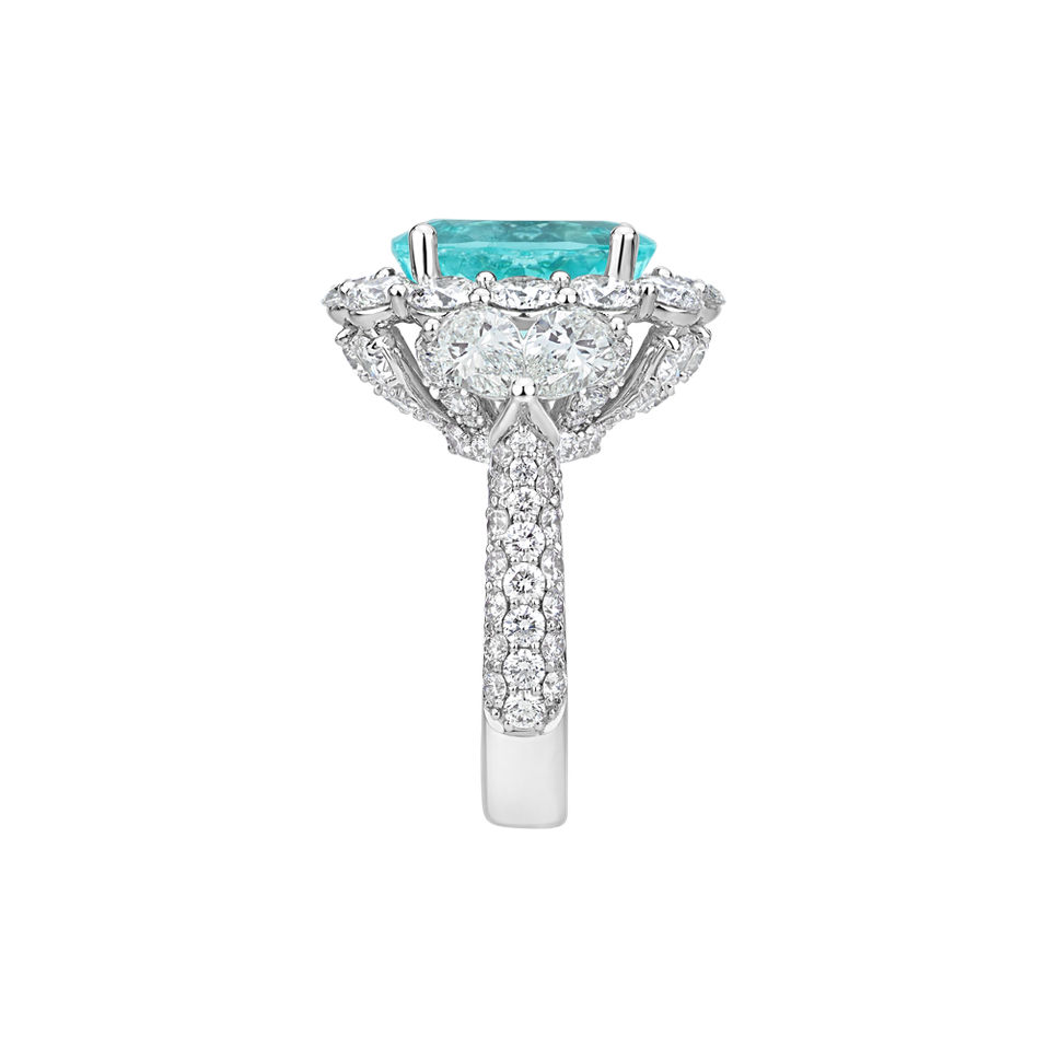 Prsten s diamanty a paraibou Crowned by Waves