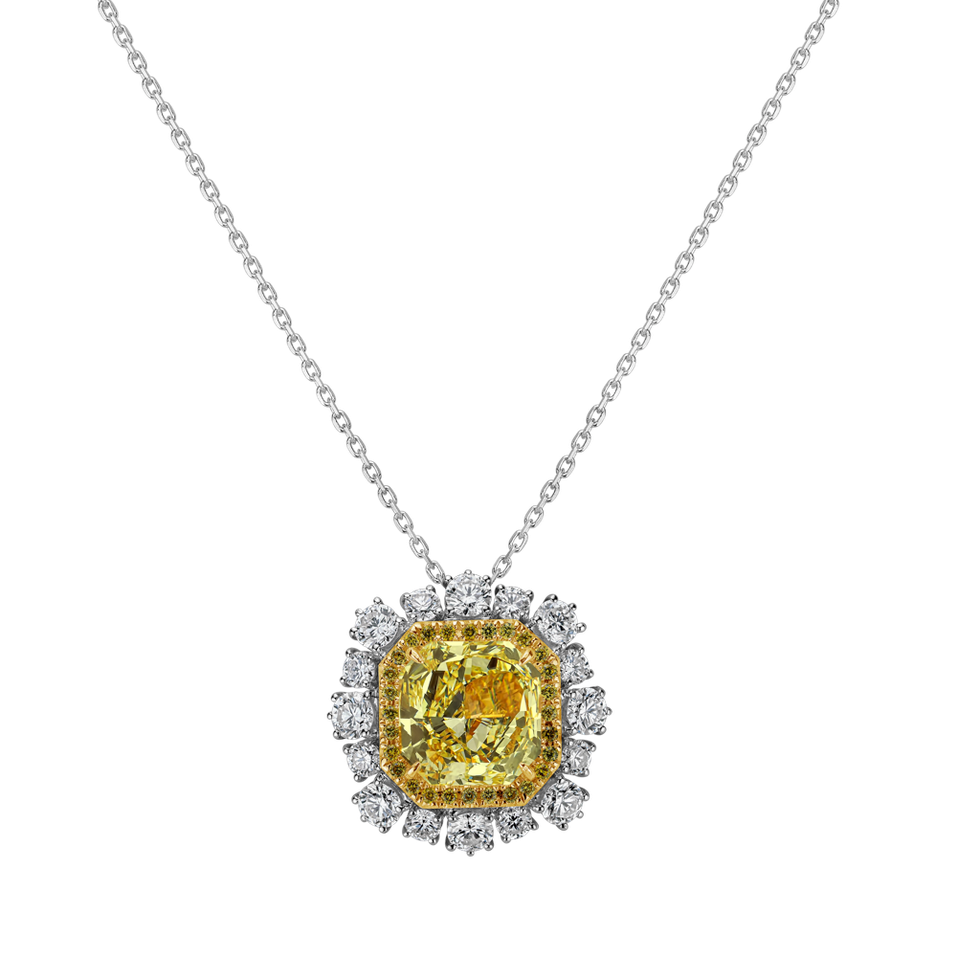 Prsten s bílými a žlutými diamanty Golden Sun