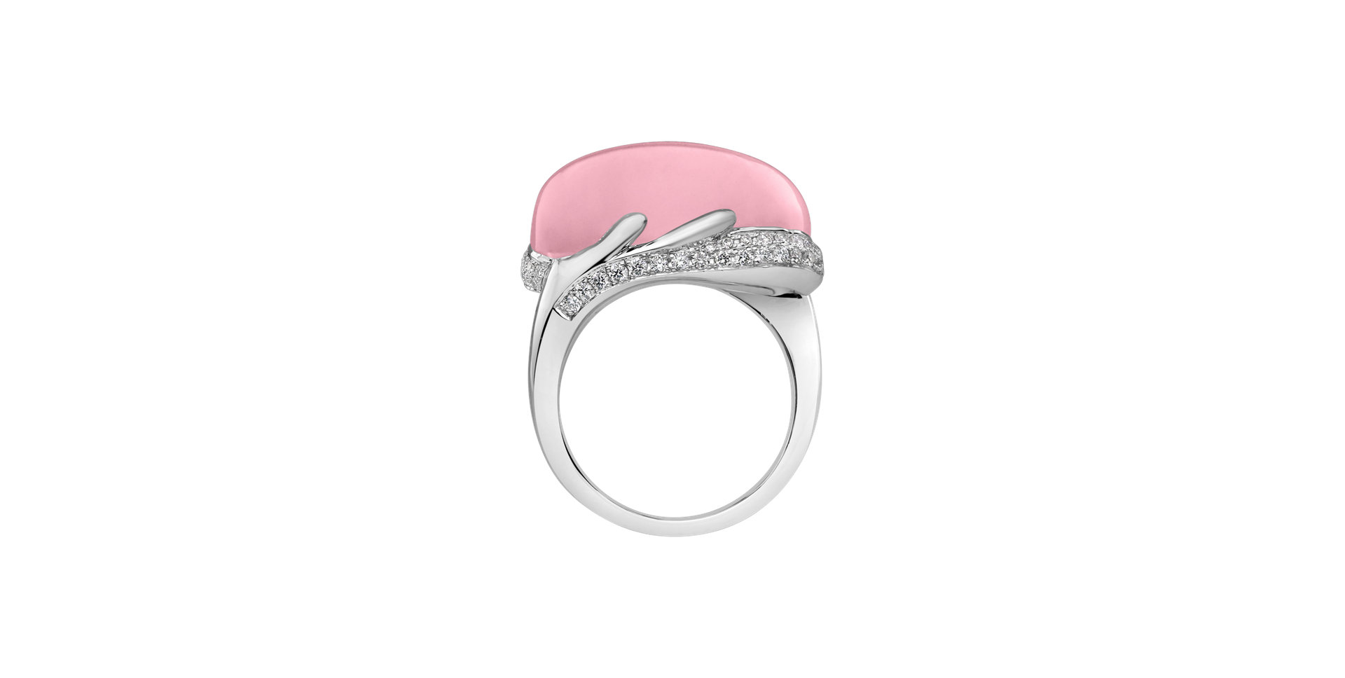 Prsten s růženínem a diamanty Gem Miracle