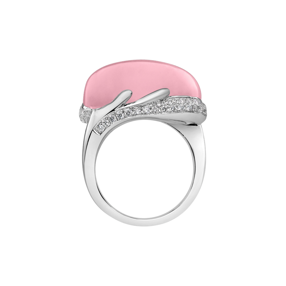 Prsten s růženínem a diamanty Gem Miracle