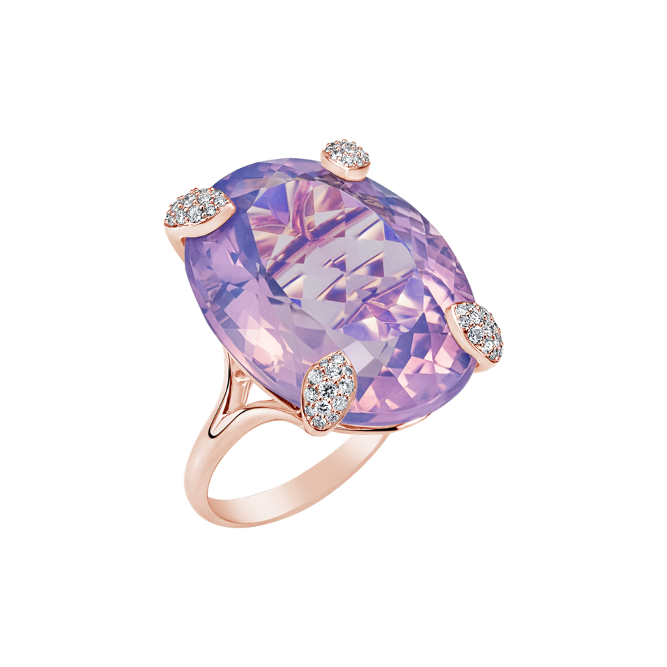 Prsten s diamanty a ametystem Lavender Essence