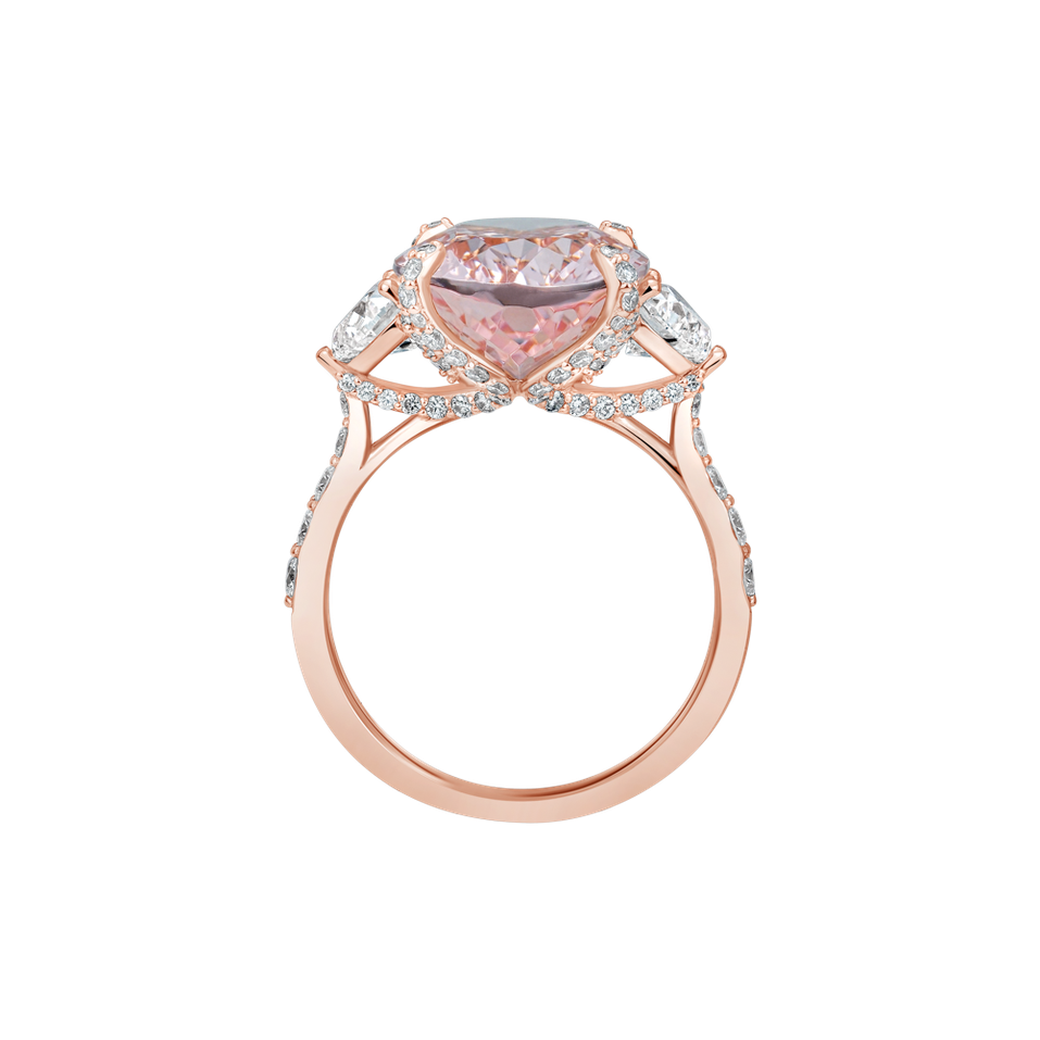 Prsten s diamanty a turmalínem Deloraine