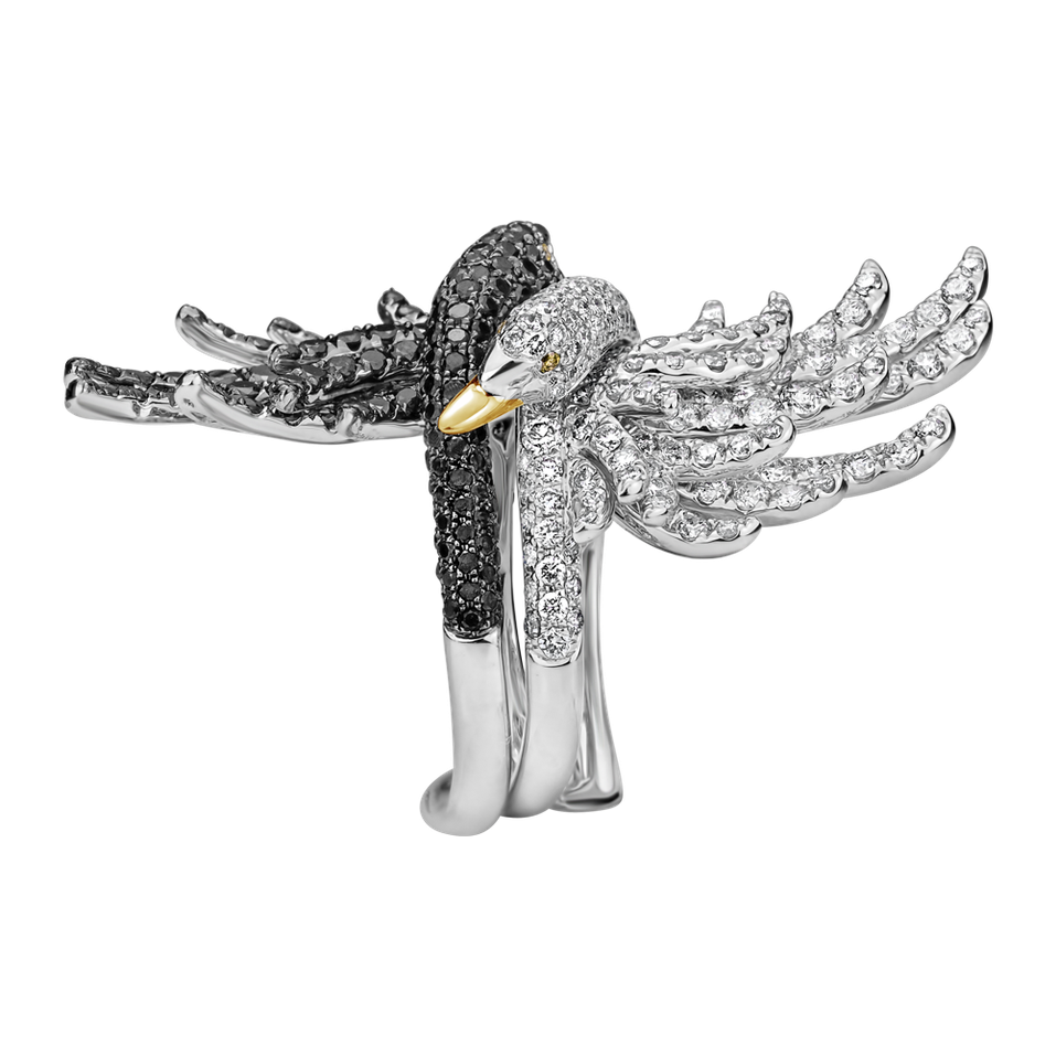 Prsten s diamanty White Swan