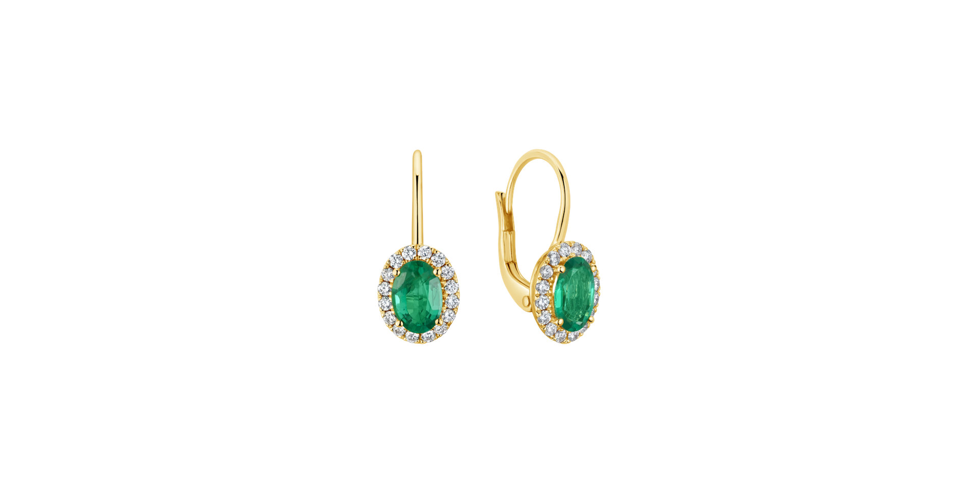 Diamond earrings with Emerald Imperial Allegory