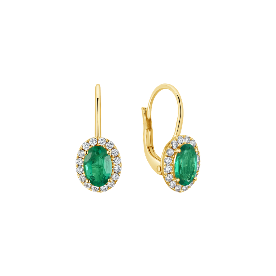 Diamond earrings with Emerald Imperial Allegory