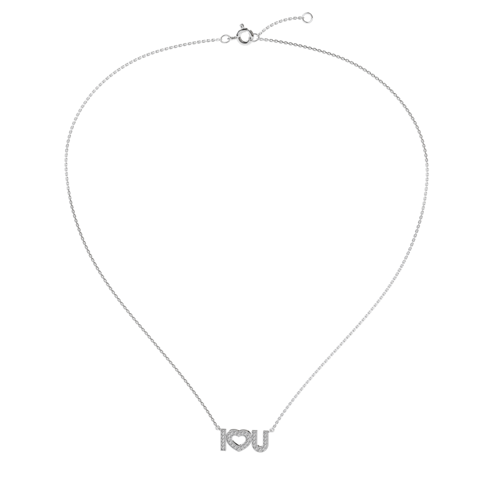 Náhrdelník s diamanty I love you