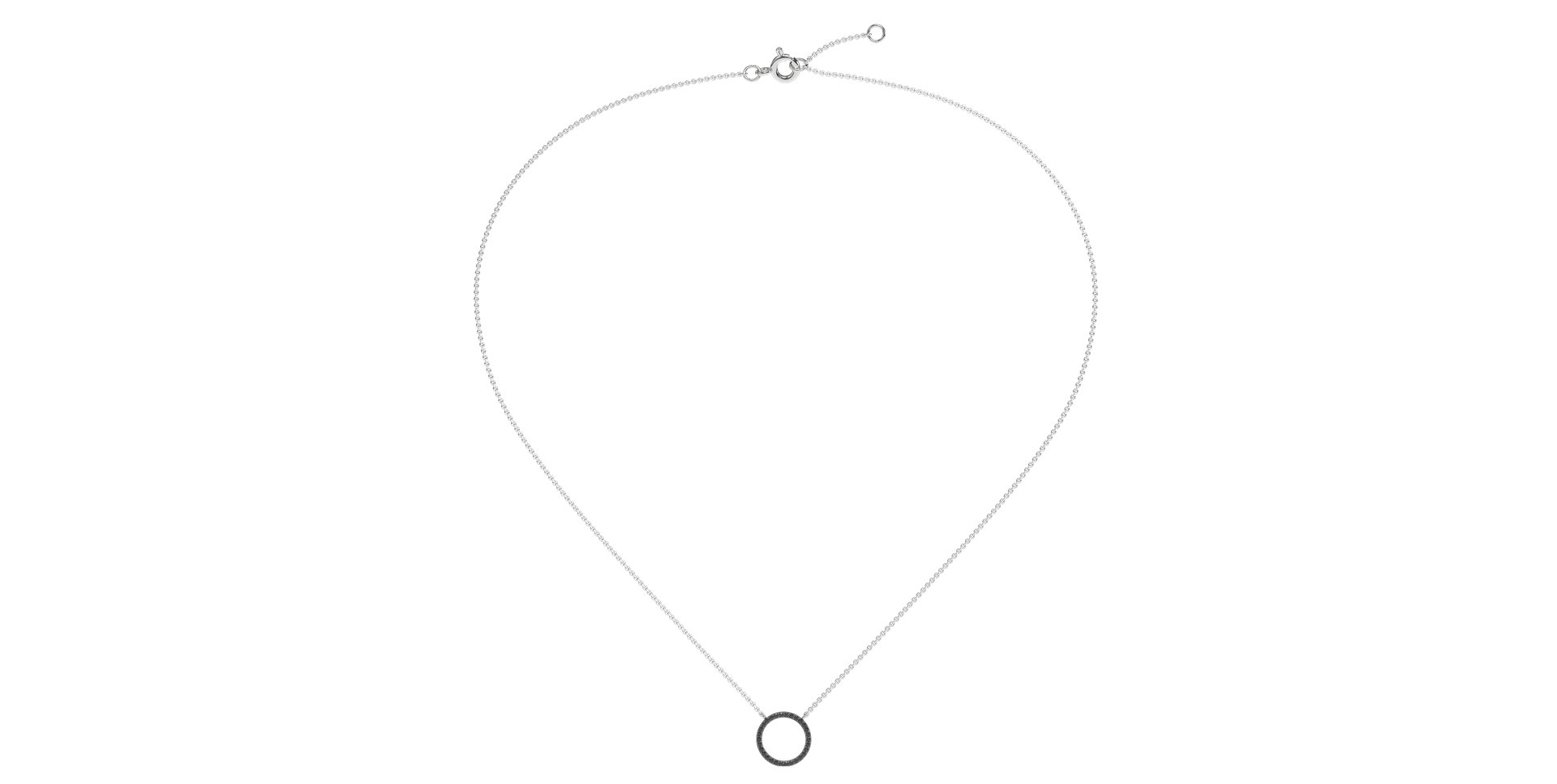 Náhrdelník s černými a bílými diamanty Little Circle