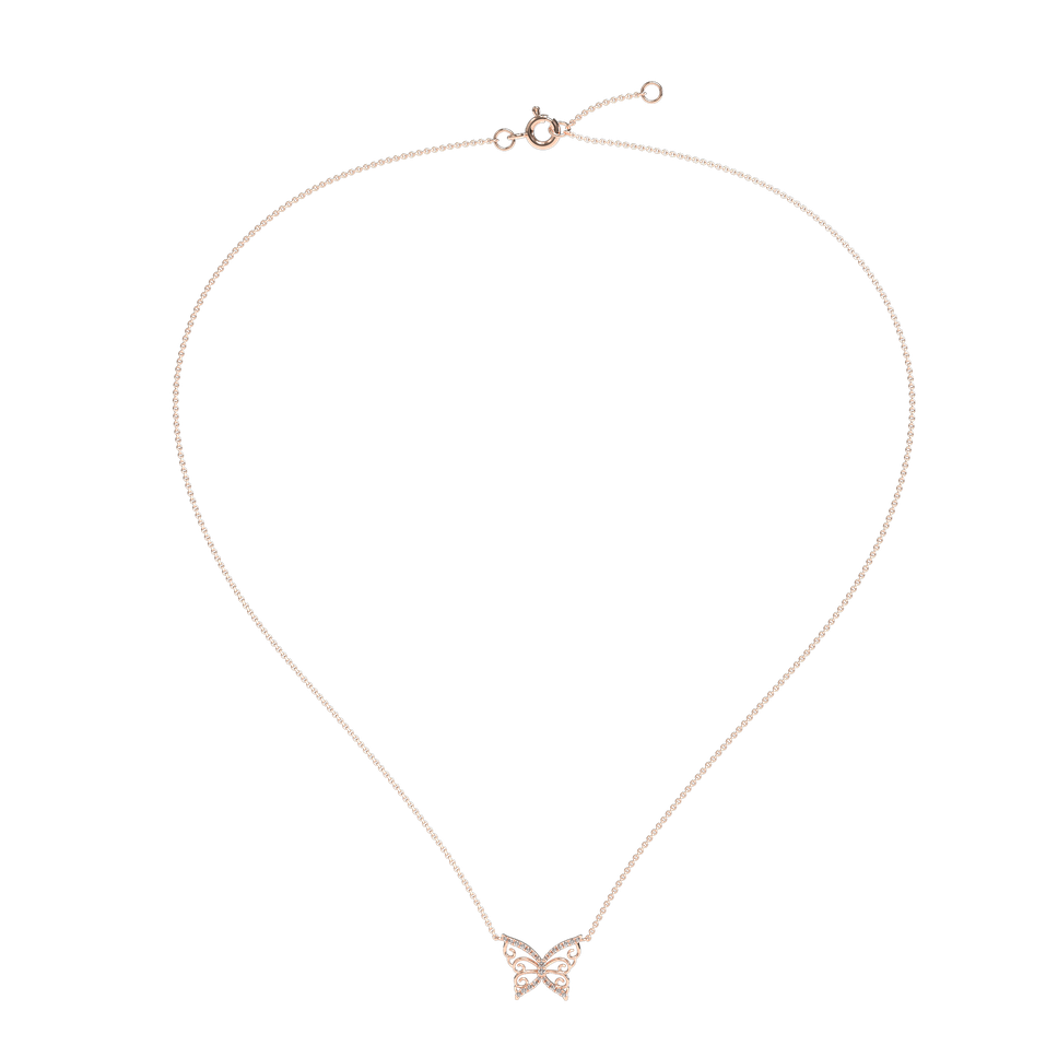 Náhrdelník s diamanty Shiny Butterfly