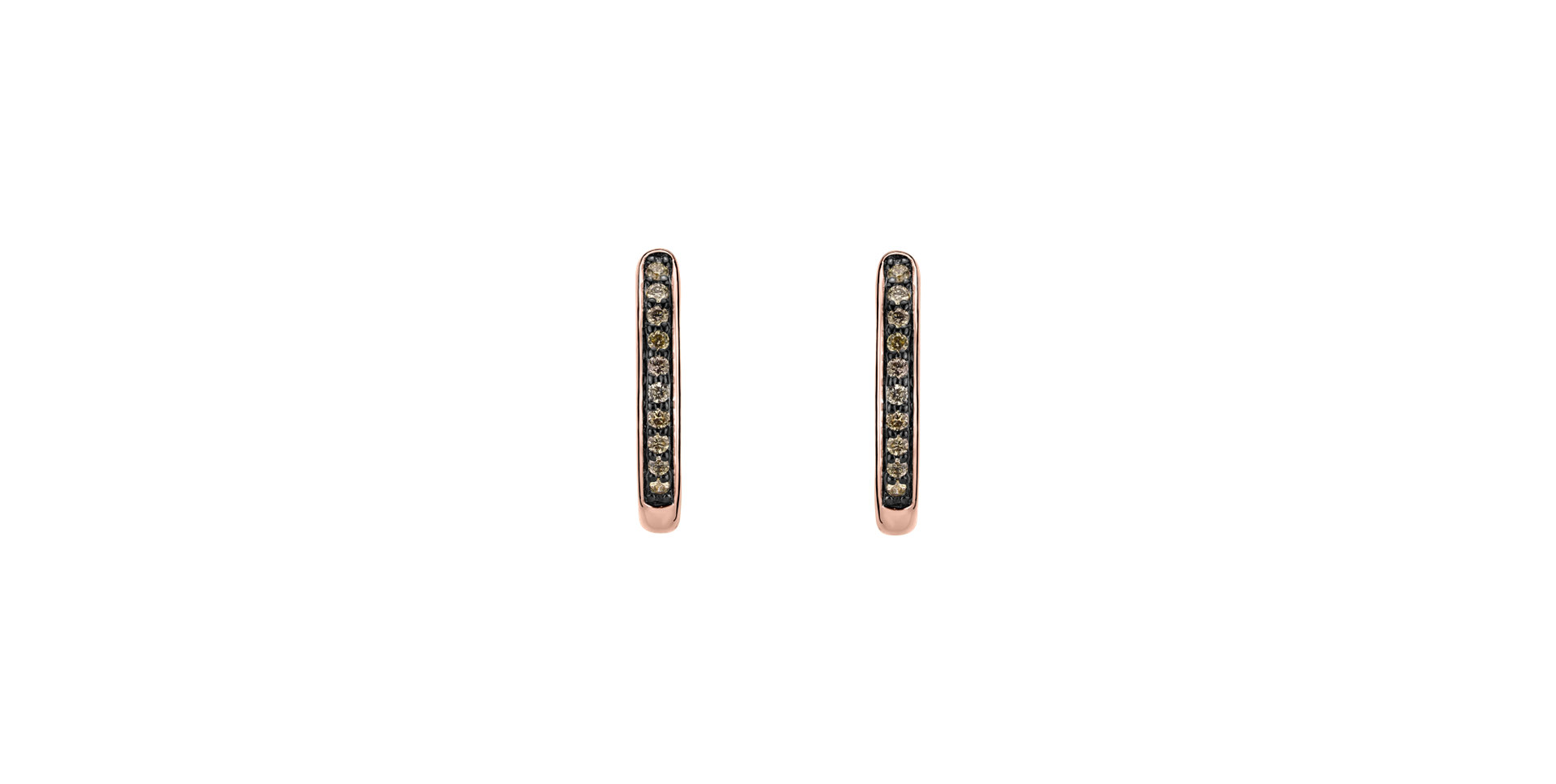 Náušnice s hnědými diamanty Midnight Loop