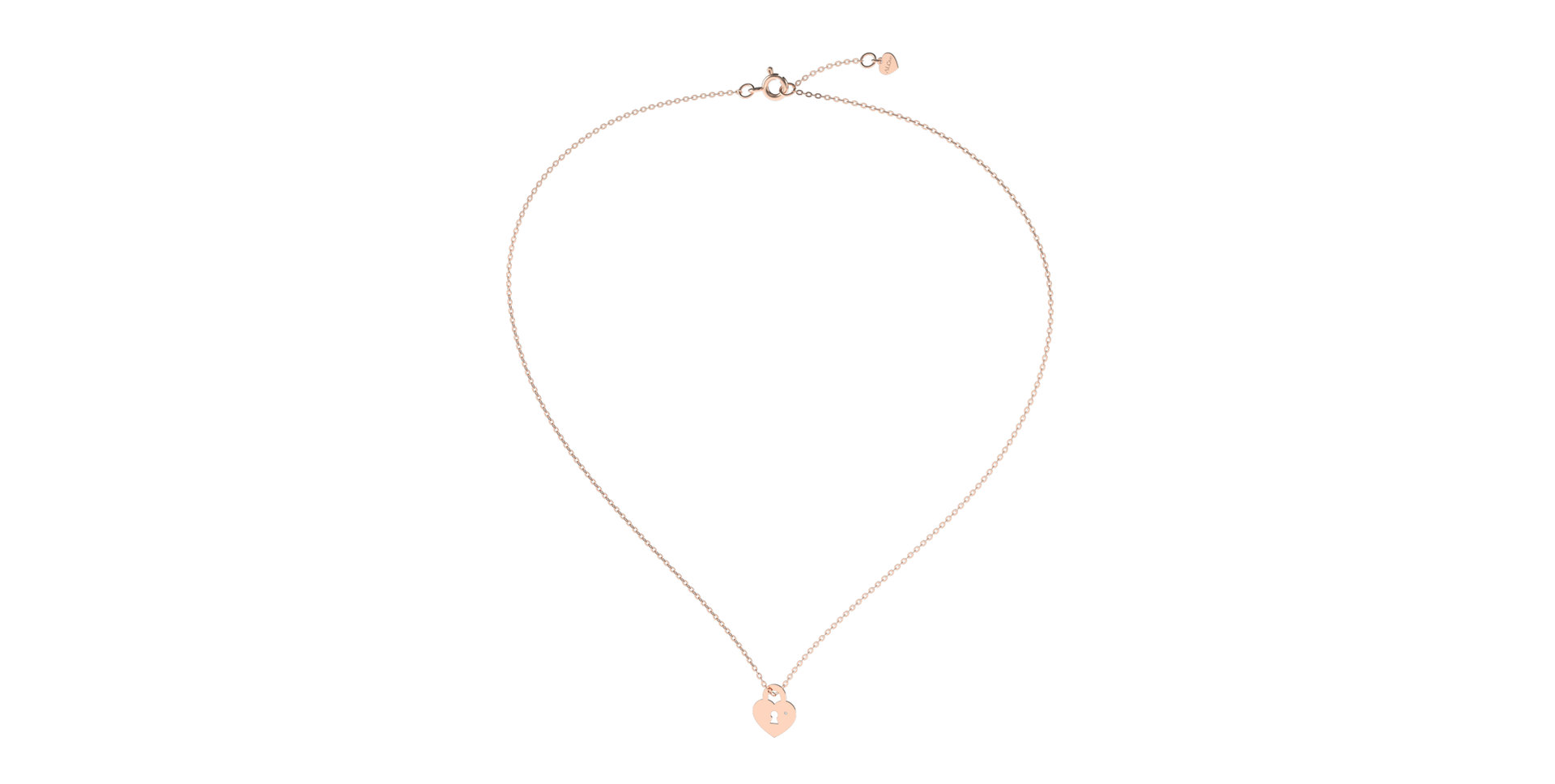 Náhrdelník s diamantem Heart Lock