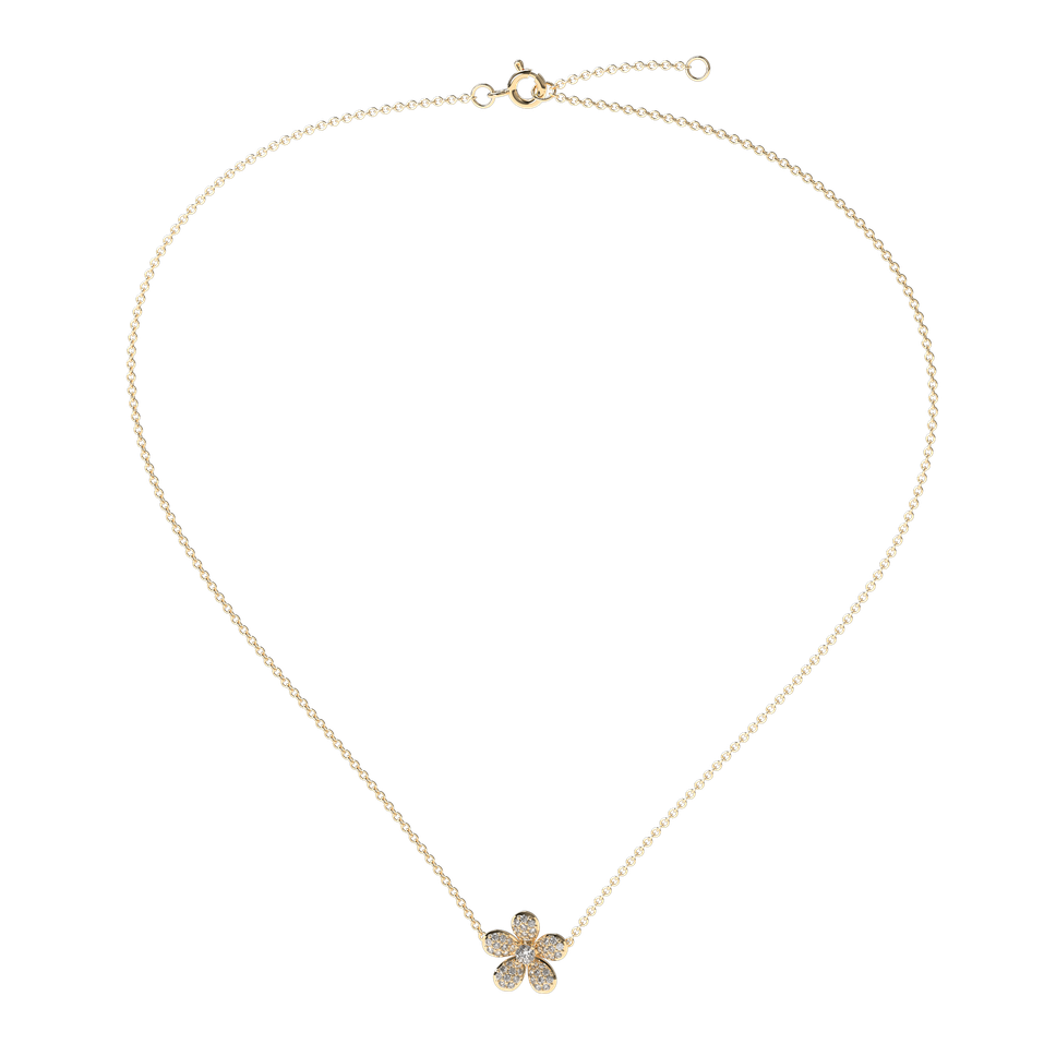 Náhrdelník s diamanty Flower