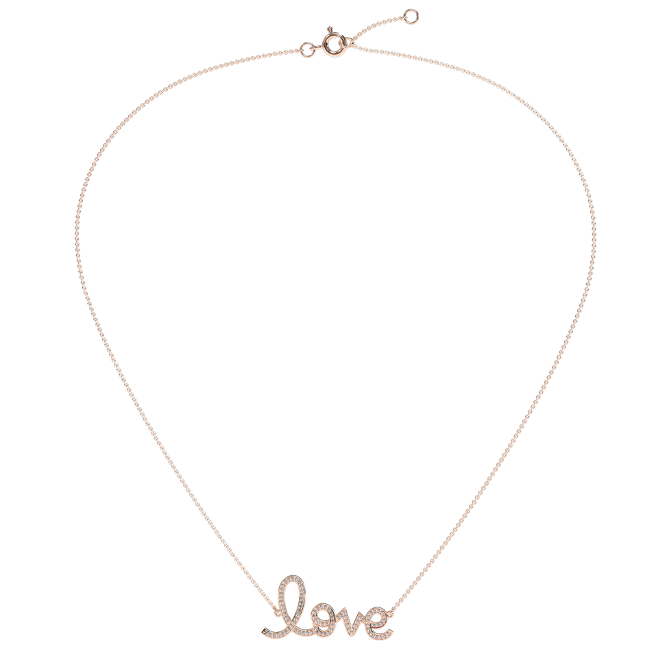 Náhrdelník s diamanty Love