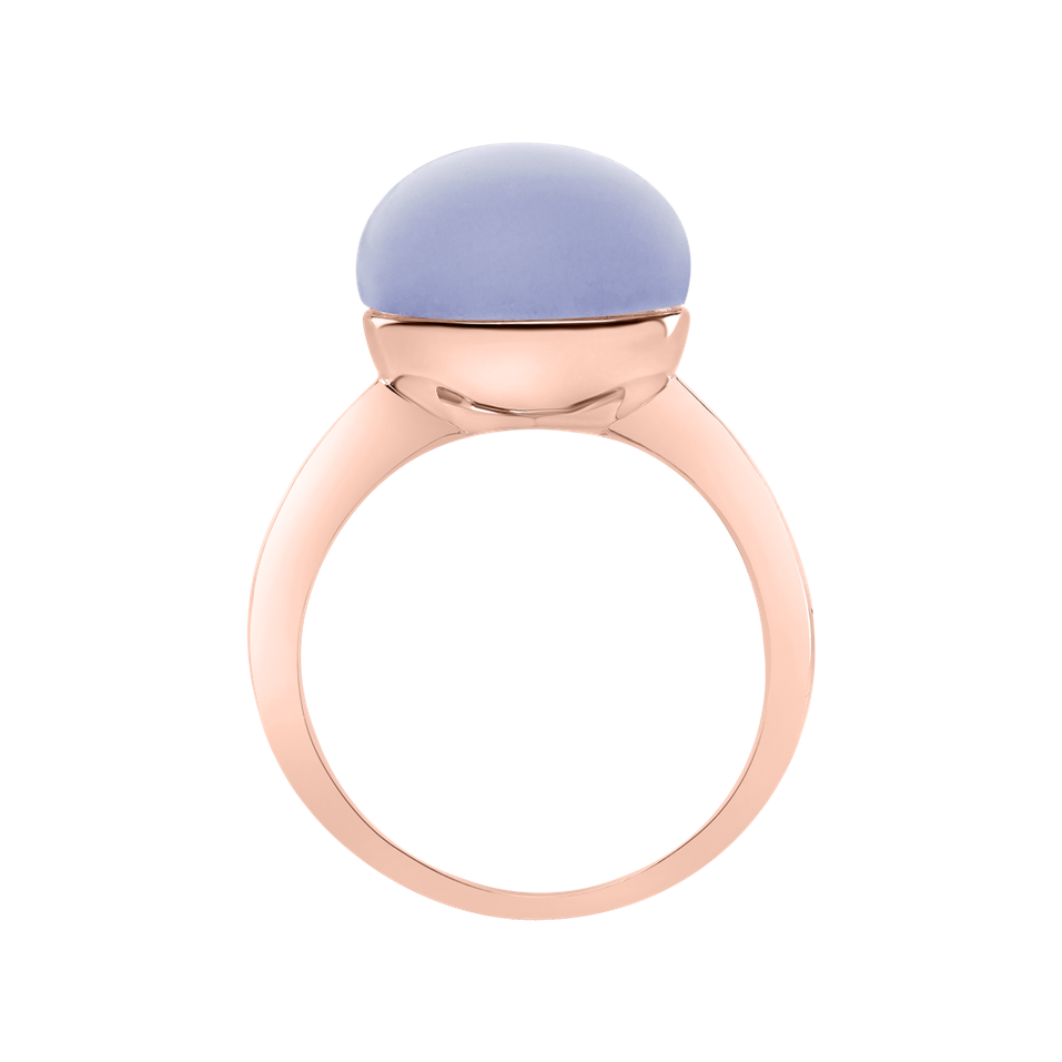 Prsten s chalcedonem blue Round Bonbon