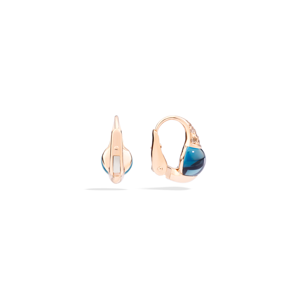 Náušnice s diamanty a topazem M'ama Non M'ama