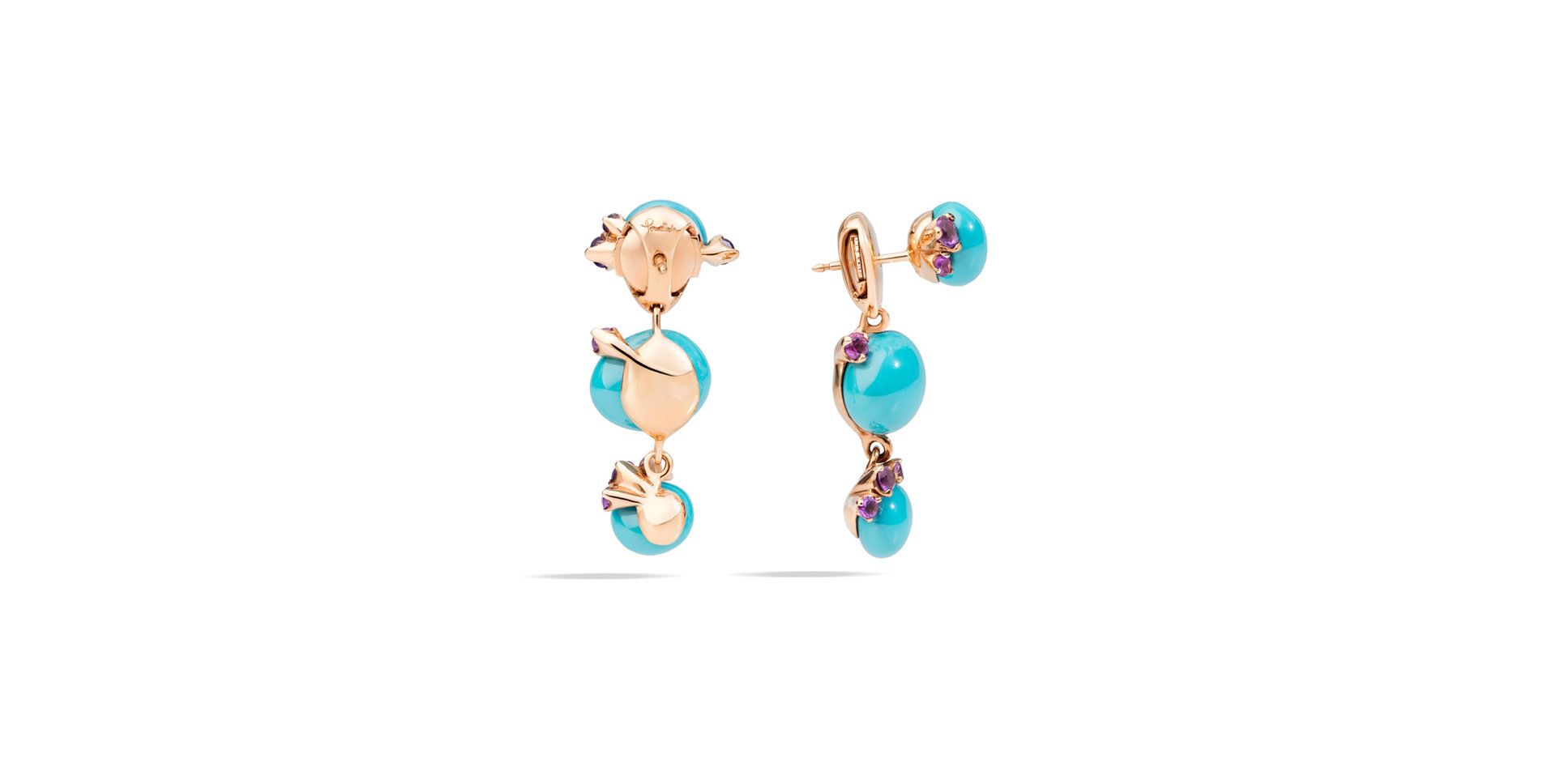 Náušnice s keramikou a ametystem Capri