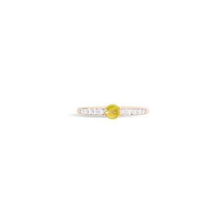 Prsten s brilianty a peridotem M'Ama Non M'Ama Pavé Ring