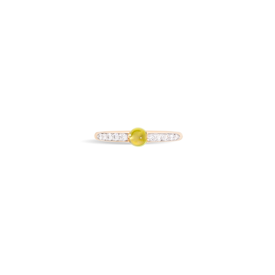 Prsten s brilianty a peridotem M'Ama Non M'Ama Pavé Ring