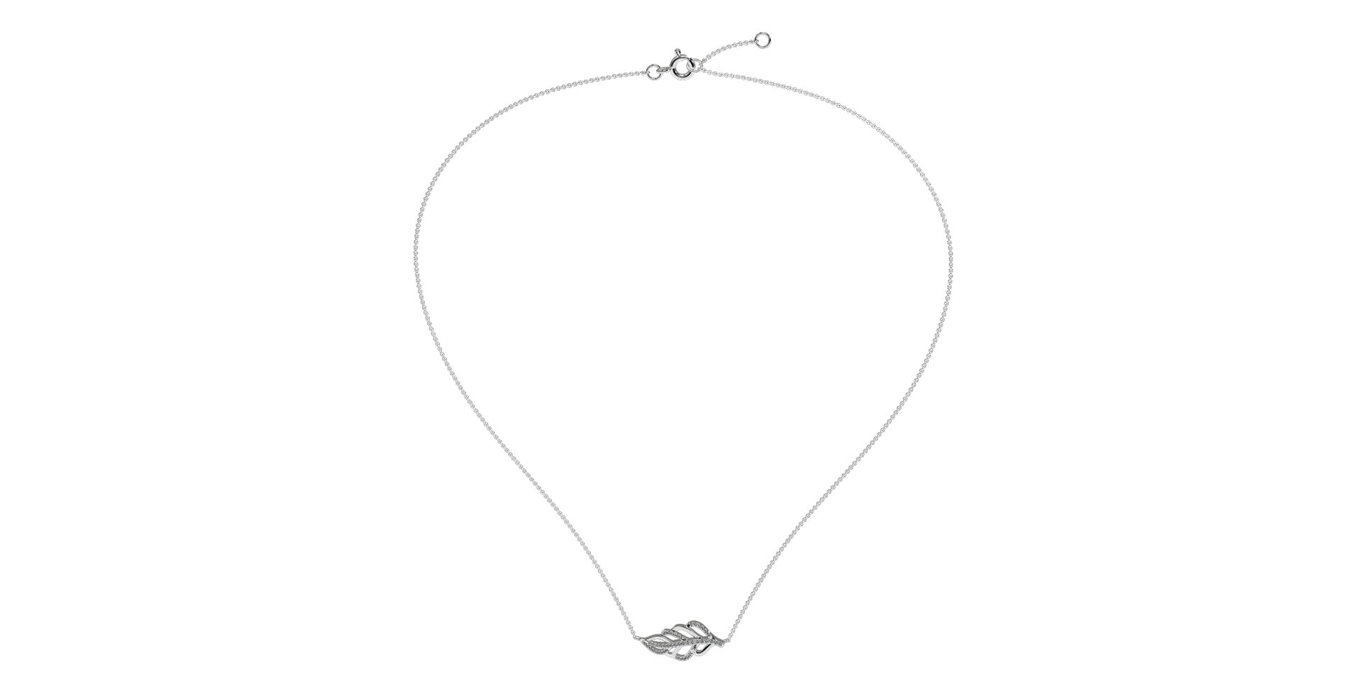 Náhrdelník s diamanty Shiny Leaf