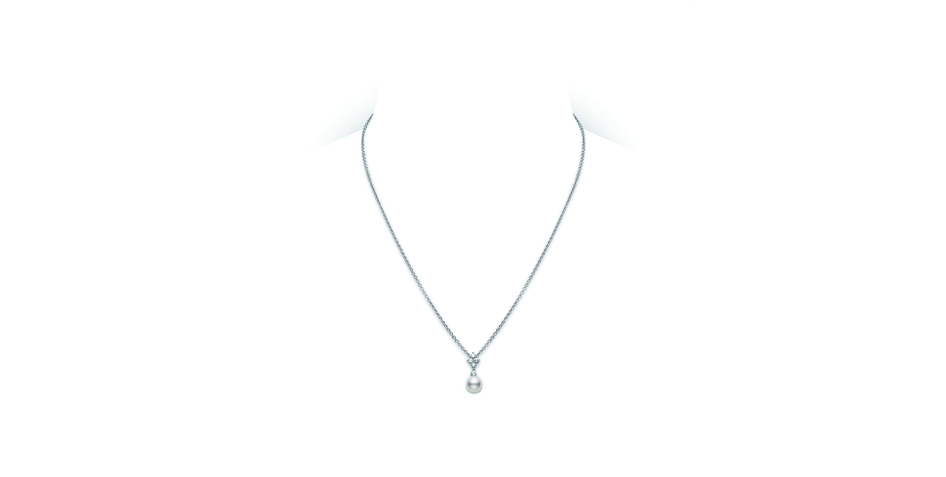 Náhrdelník s diamanty a perlou Classic Elegance