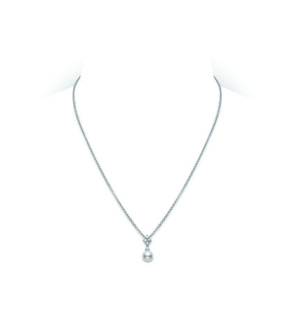 Náhrdelník s diamanty a perlou Classic Elegance