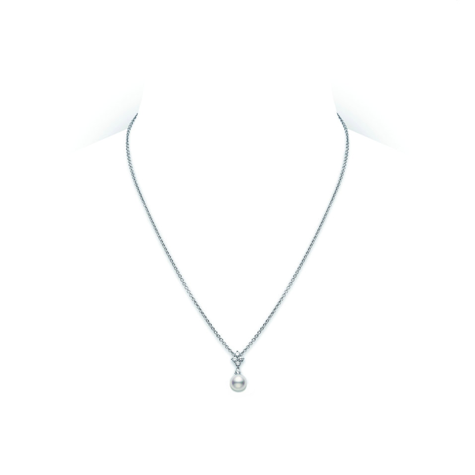 Náhrdelník s diamanty a perlou Classic Elegance